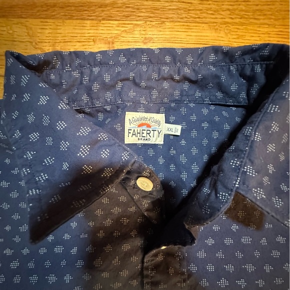 Faherty short sleeve Men’s Shirt XXL  All Over Print Blue 
(A3 - Picture 8 of 10